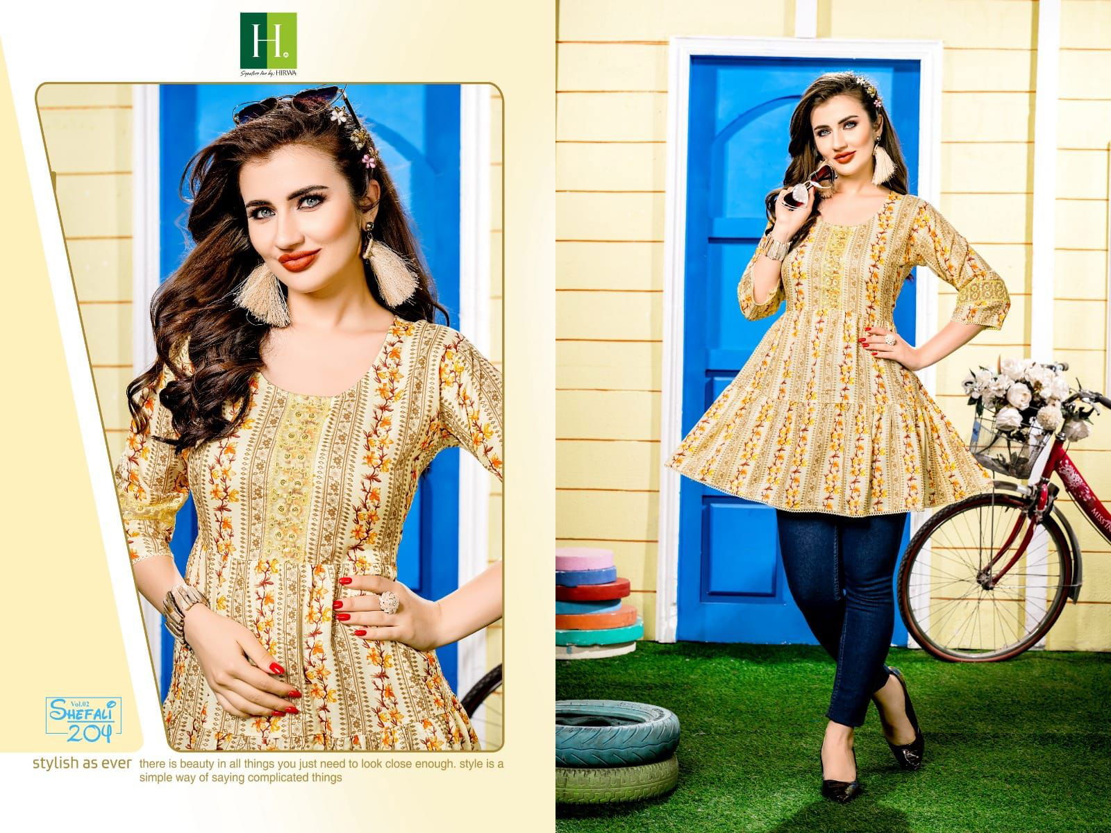 Shefali Vol 2 By Hirwa Short Ladies Top Catalog